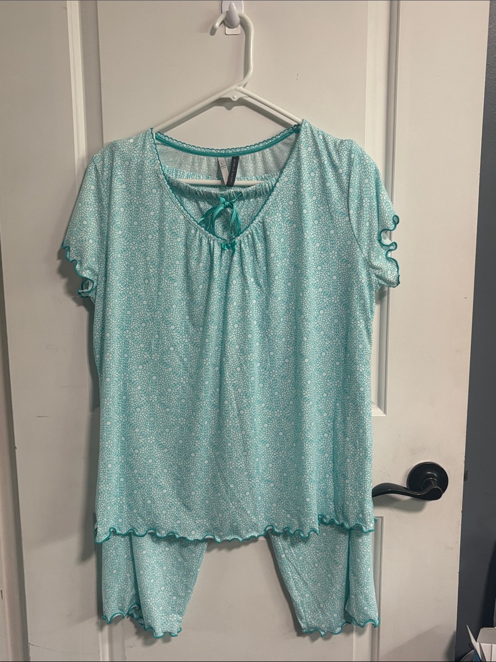Light Aqua Short Sleeve Pajama Set- Women’s Sleepwear